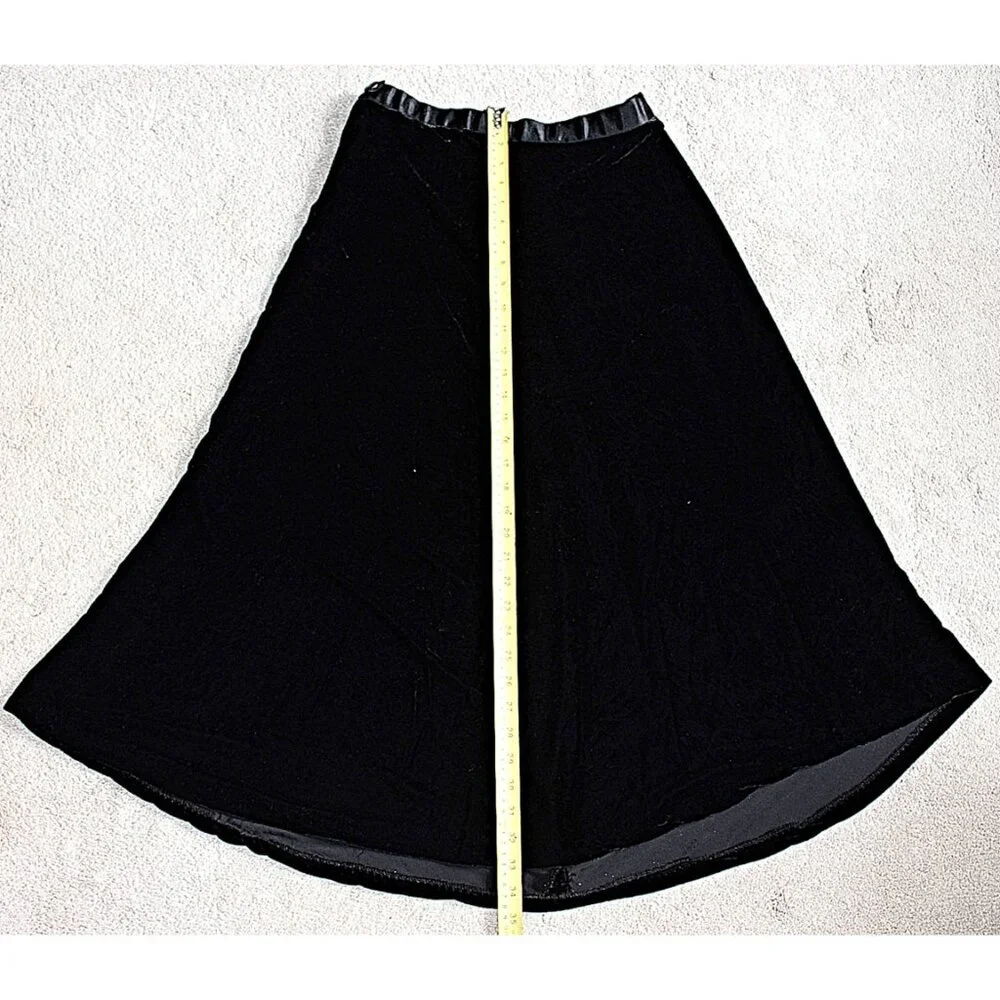 Vintage 80s Velvet Midi Skirt with Satin Waistband, No tags (Lillie Brand), M/L - Picture 8 of 8
